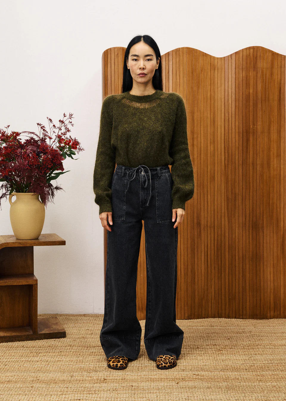 Pull Pivoine Kaki