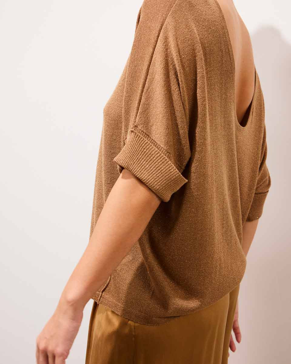 BUCKLEY - Pull oversize TABAC