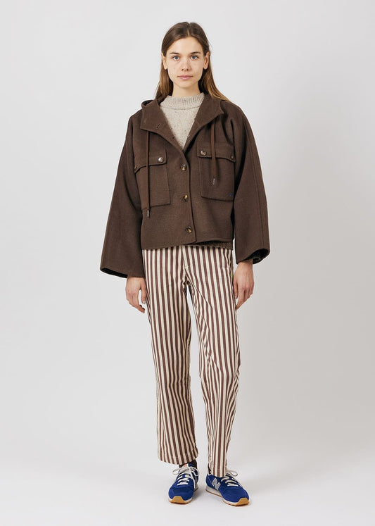 Pantalon rayé marron