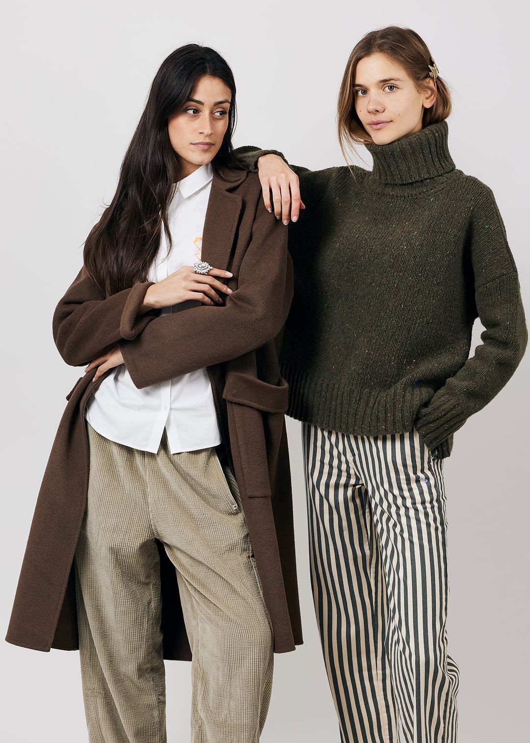 Pantalon rayé vert Foret