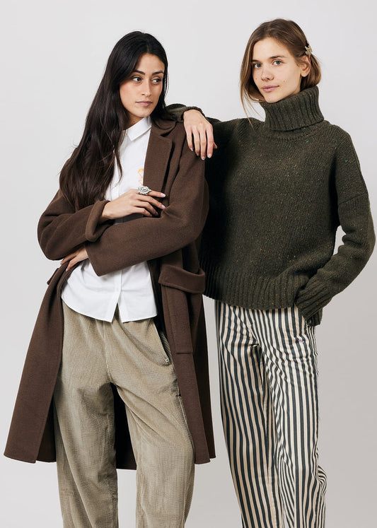 Pantalon rayé vert Foret